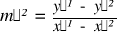 m⁻² ~ = ~ {y⁻¹ ~ - ~ y⁻²}/{x⁻¹ ~ - ~ x⁻²}